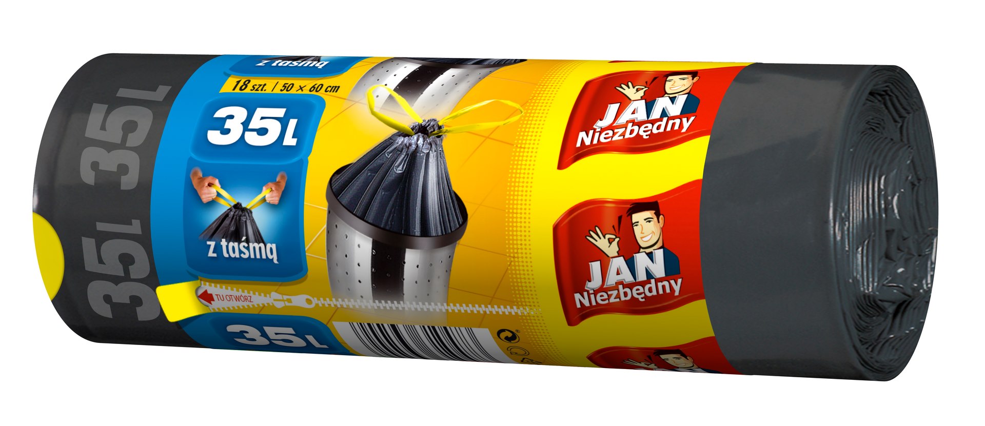 Worki na śmieci  35l classic taśma Jan Niezbędny 18szt.